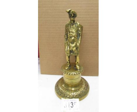 A Victorian brass drayman bar top gas lighter.