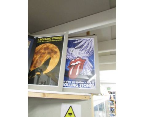 2 framed and glazed Rolling Stones posters, Raleigh NC July 1 and LG Festival l'Ele De Quebec July 15.