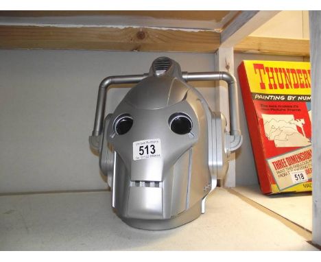 A Doctor Who talking cyberman helmet with light sound voice changer