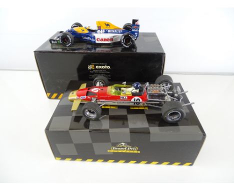 A pair of 1:18 scale Formula 1 cars by GRAND PRIX CLASSICS - G/VG in G/VG boxes (2)