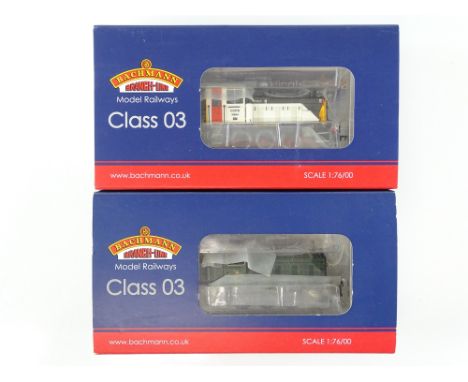 A pair of BACHMANN Class 03 diesel shunting locomotives in BR green and W.A.G.N. Railway liveries - VG in G/VG boxes (2)