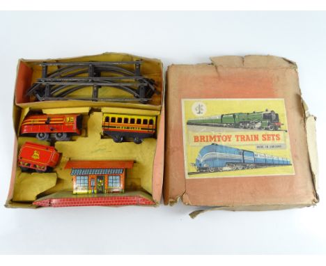 A BRIMTOY O gauge clockwork tinplate train set with "The Prince" locomotive - G in P/F box