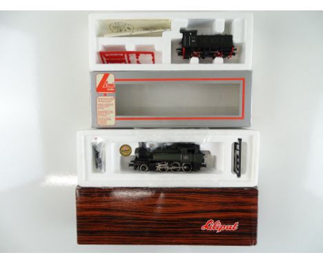 A pair of French Outline locos comprising a diesel loco by LIMA and a steam loco by LILIPUT - G/VG in G boxes (2)