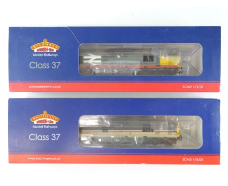 A pair of BACHMANN Class 37 diesel locomotives in Railfreight and Intercity liveries - VG in G/VG boxes (2)
