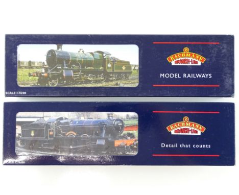 A pair of BACHMANN steam locomotives comprising a Class 43XX and 'Soughton Hall' both in GWR green liveries - VG in G/VG boxe