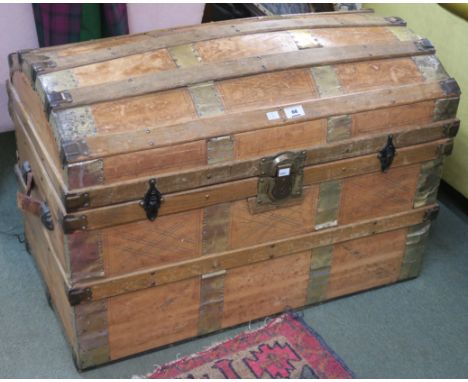 A Saratoga trunk, 60cm high x 84cm wide x 50cm deep Condition Report: Available upon request