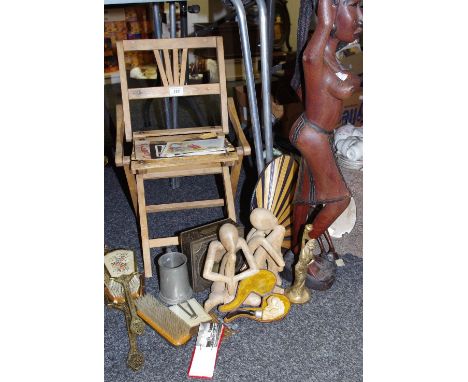 Boxes &amp; Objects - a child's collapsible chair, meerschaum pipe, etc 