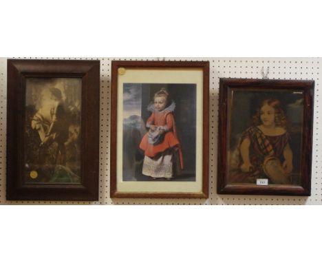 Chatsworth 2010 - The Attic Sale - a 19th century portrait, of a young Scottish child, coloured print, faux rosewood frame;  