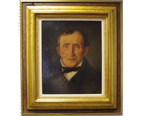 English School (19th century)Portrait of a Victorian Gentleman, wearing a black neck tieoil on panel, 39cm x 33cm 