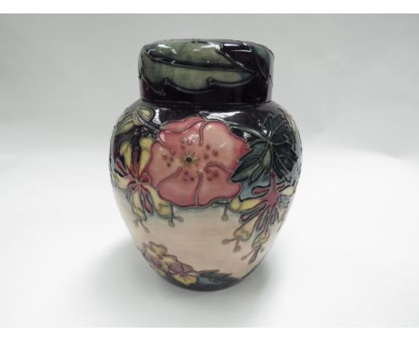 A Moorcroft Oberon pattern ginger jar, 16cm tall, boxed