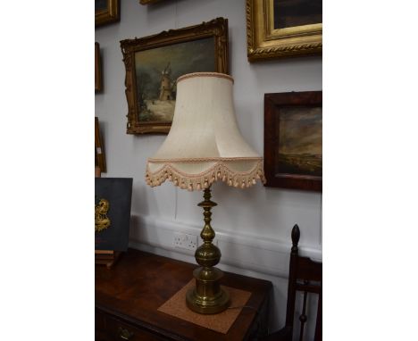 A heavy bras table lamp, 94cm tall including shade