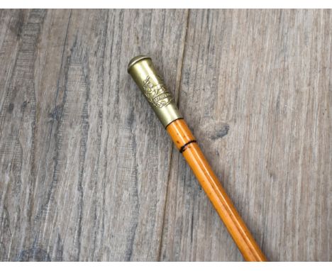 A WWI military "Uppingham School" Officer Training Corps cane swagger stick, 71cm long