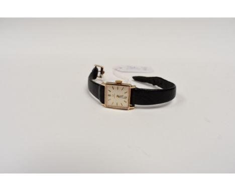 A lady's 9ct gold cased Omega wristwatch