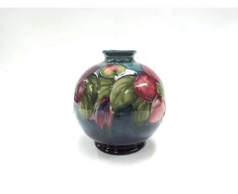 A Moorcroft Clematis pattern spherical vase, 11cm tall