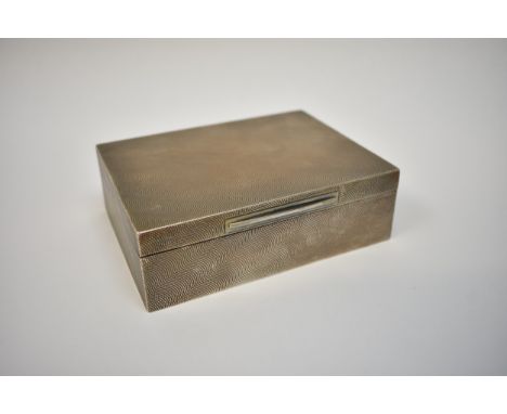 An Asprey &amp; Co Limited silver box with engine turned detail, London 1960, wood lined interior, 4cm x 12.5cm x 9.5cm