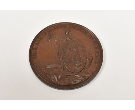 A British issue Davidson's Battle of the Nile commemorative medallion, designed by Conrad Heinrich Kucher. On the obverse it 