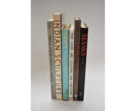 Six reference books mostly relating to India, Tibet and Nepal including Indian sculpture text by M M Deneck, Tibet land of sn