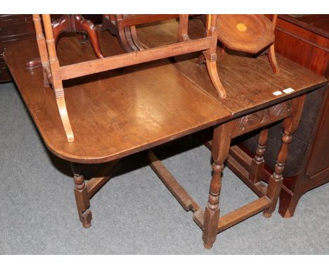 Carved oak gate-leg table, in the 17th century style