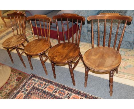 Set of four stick-back kitchen chairs 