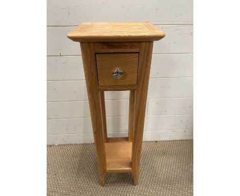 An oak lamp table with smaller drawer from Furniture Land (H77cm Sq26cm)