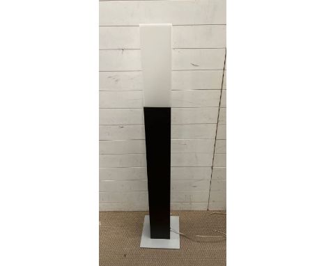 A square floor standing lamp with white contemporary shade (H148cm Sq15cm)