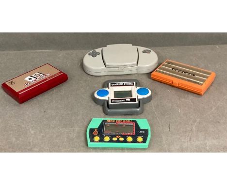 A selection of Vintage handheld computer games including a Nintendo Game &amp; Watch Donkey Kong and a Game and Watch Black J