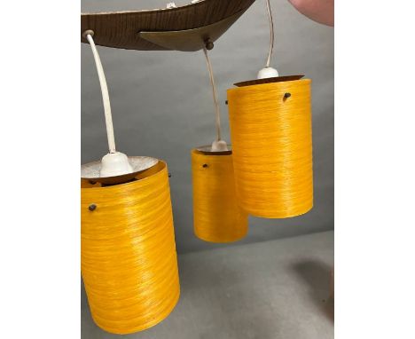 Mid Century celling light with three spare orange shades 