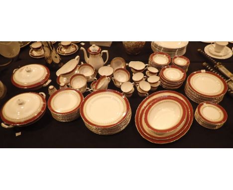 Large quantity of Royal Worcester Regency pattern dinner tea and coffee ware