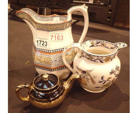 Victorian Davenport two jugs and a Davenport Bachelors teapot