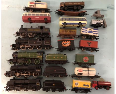 Various steam era locomotives including Bachmann and Hornby and a selection of diecast model vehicles