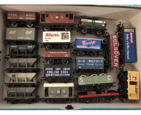 Assorted OO gauge freight wagons to include Hornby Bachmann and Dapol