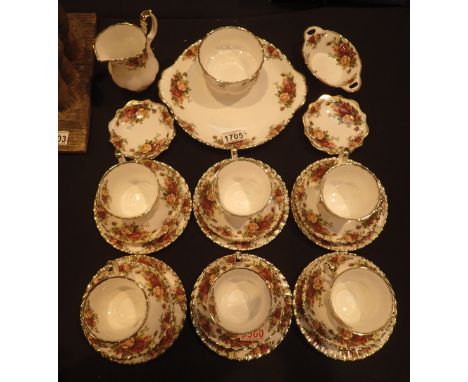 Royal Albert Country Roses twenty four piece tea service 