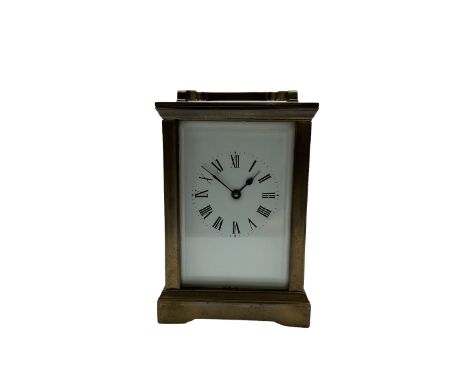 French, early 20th century timepiece carriage clock in an Anglaise case c1905, eight-day movement and lever platform escapeme