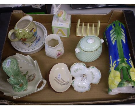 MIXED BOX OF CHINA INC BELLEEK, MINTON, CARLTONWARE ETC