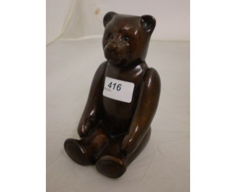 GLAZED STONEWARE MODEL OF A TEDDY BEAR BY WILDLIFE STUDIO (15 CM) 