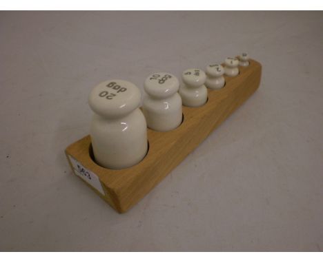 SET OF 6 CERAMIC WEIGHTS BELIEVED TO BE DUTCH 