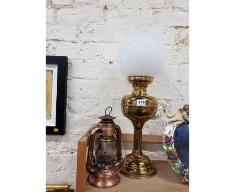 BRASS OIL LAMP AND STORM LAMP 