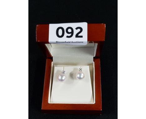 PAIR OF PEARL &amp; DIAMOND EARRINGS