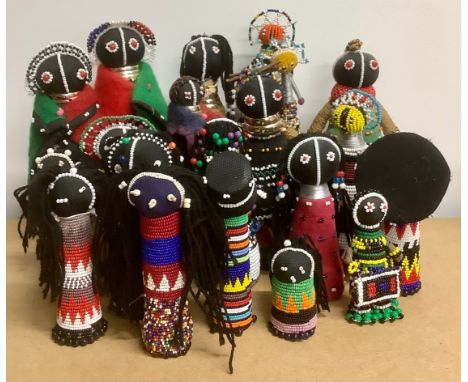 Tribal Art &amp; the Eclectic Interior - a collection of Ndebele beadwork fertility and initiation dolls, the largest 24.5cm 