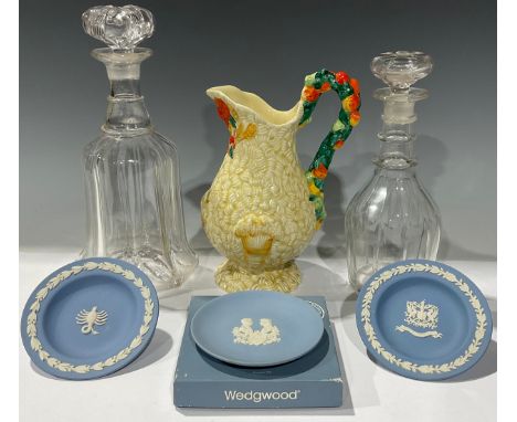Ceramics &amp; Glassware - a Clarice Cliff Newport Potter Harvest Corn water jug, 22cm high; large 19th century bell shaped d