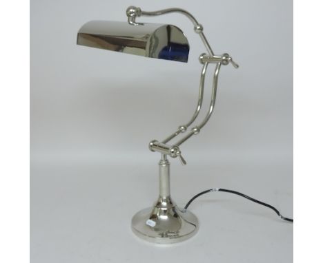 A chrome desk lamp, approximately 50cm tall