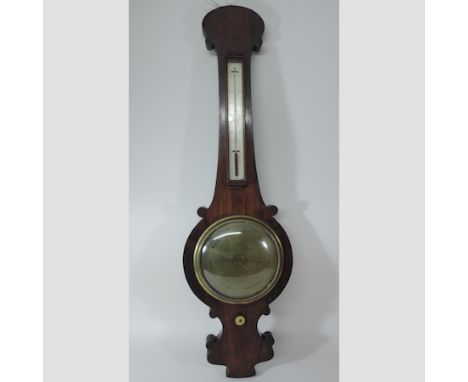 A 19th century rosewood cased barometer, by G. Sutton, Westminster Bridge Road, 93cm tall