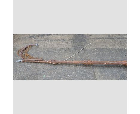 A Victorian style cast iron lamp post, 400cm tall
