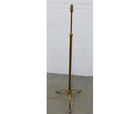 Vintage brass standard lamp, 175cm 