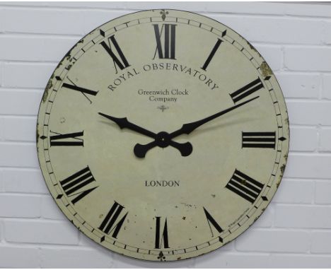 Greenwich Clock Company, large circular wall clock with Roman numerals,  70 cm. 