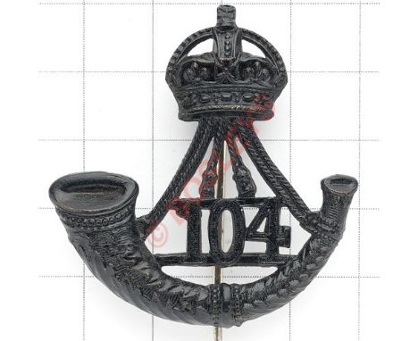 Indian Army. 104th Wellesley’s Rifles pagri badge circa 1903-22. British made die-stamped blackened example. Crowned strung b