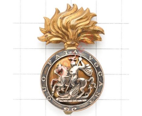 Royal Northumberland Fusiliers Officer’s silver and gilt post 1935 cap badge A good die-cast gilt example with silver overlay