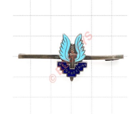 Special Air Service silver and enamelled tie pin / bar brooch. A good 1940’s example impressed ‘SILVER’ on reverse. Brooch pi