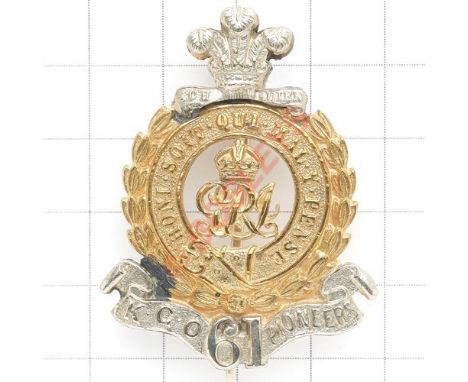 Indian Army. 61st King George’s Own Pioneers pagri badge circa 1911-22. British made die-stamped bi-metal example. Within lau