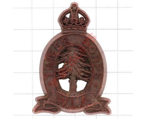 Timber Corps, Women’s Land Army scarce WW2 plastic cap badge. (KK 1581) A.Stanley & Sons, Walsall. Blades VGC Formed in July,